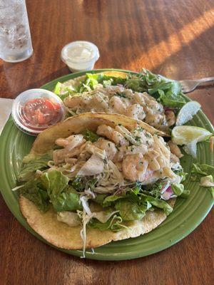 Shrimp and scallop tacos