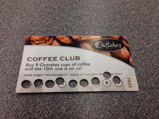 A momentous day! After approximately 6 months I have finally earned some free coffee!