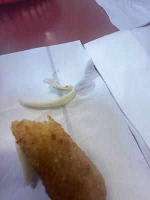 hair in cheese stick