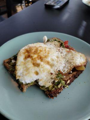 Avocado toast with fried egg