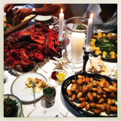 Family style lobster dinner. - Food Minded Fellow