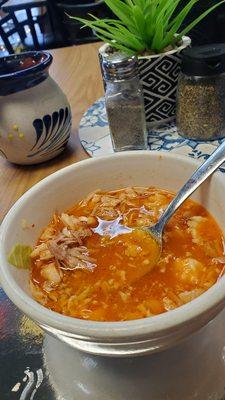 Delicious posole  !!! If you ain't tried.....TRY ! THIS IS DELICIOUS.  Easy on the "add-in" chile.  It's hot.  ; )