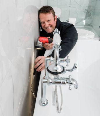 Sink and faucet installation.