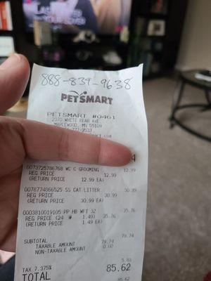 Store Receipt