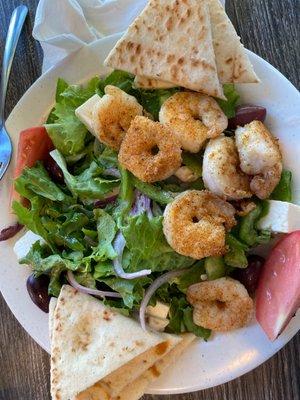 Greek salad with shrimp