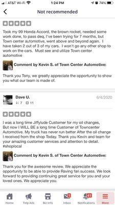 Great customers! Appreciate the review. Unfortunately Yelp does not post all of them.