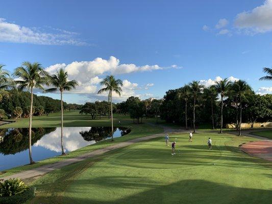 Beautiful weather and greens at the Boca Raton Golf and Racquet Club.