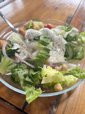 Salad with homemade ranch