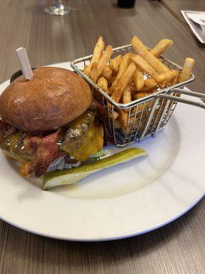 My 12 year old grandson loved the Creeker Burger that comes with cheese & bacon although it was more than he could put away.