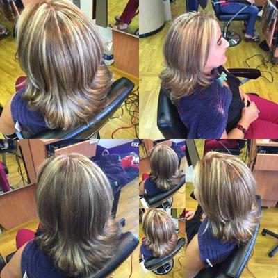 Hair cut blowout highlights!! 818-419-9552