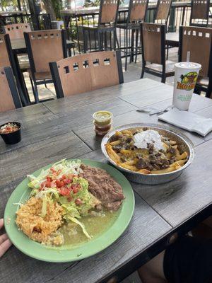 Enchiladas and Asada cheese fries