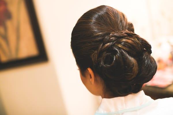 The back of my wedding updo.