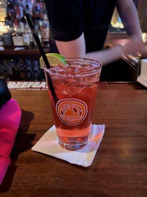 Cranberry soda with lime