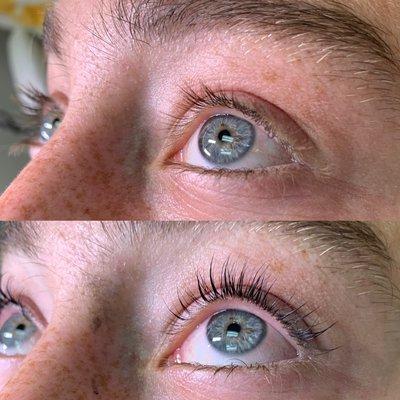 Eyelash lift and tint