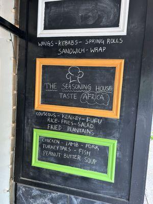 Menu outside