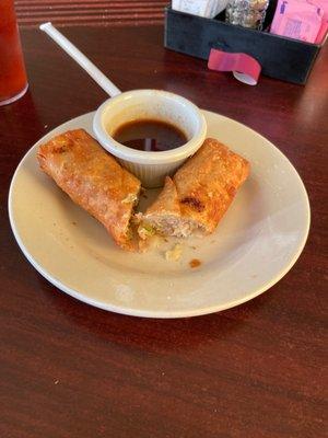 This is their amazing egg rolls, but the secret is the dipping sauce..... I'm telling you it'a the best I've ever had.