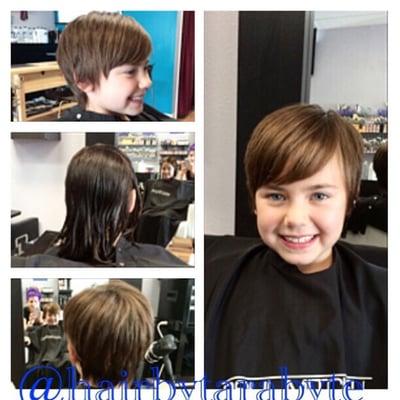 This was a short cut done on a cute 8 year old guest.  What fun!