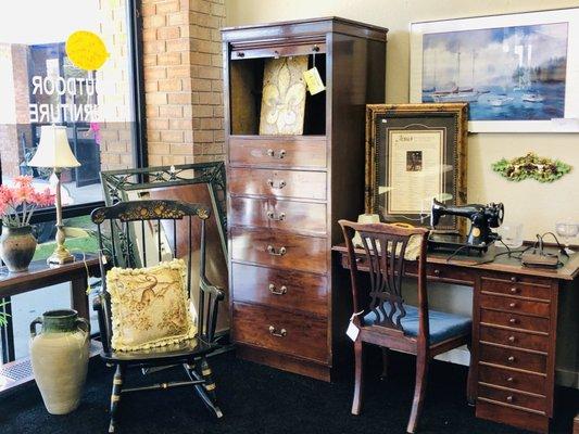 Love, love, love this incredible hardwood desk and bookcase...