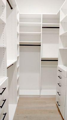 Beautiful white walk-in closet