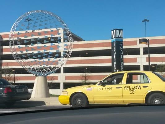 Cab in line at metro station