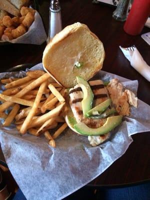 Grilled chicken sandwich with all the fixings, had to ask for the avocado special.