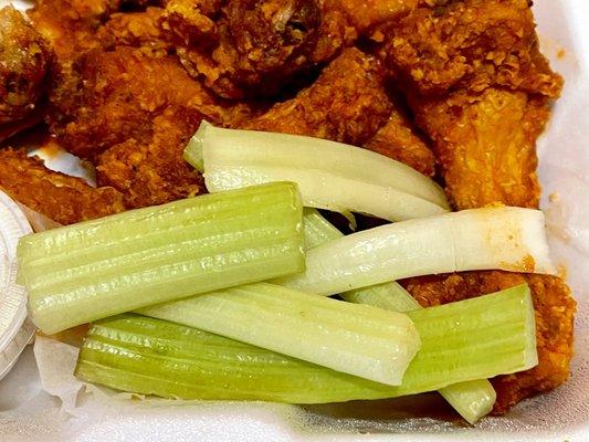 Good quality celery sticks comes with order of wings