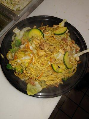 Chicken teriyaki yakisoba style