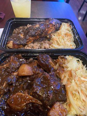 Jerk Burger jerk Salmon (jerk) Oxtail