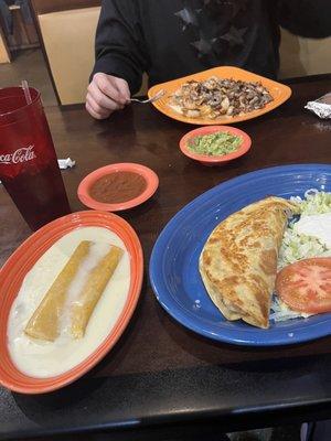 Cheese enchilada. Quesadilla. El Toreado.