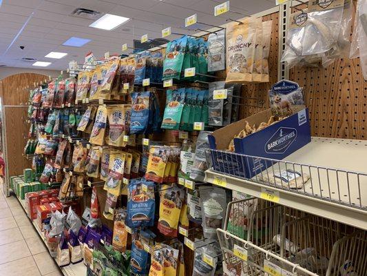 A large variety of dog treats