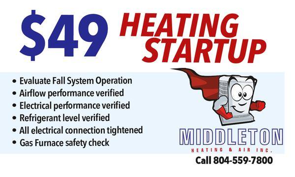 Don't let the cold catch up to you...! CALL NOW if you need service 804-559-7800