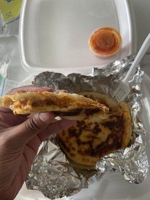 The popusas with meat