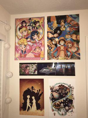 Top 2 poster (Sailor Moon and One Piece) bought from here! Completed my little side wall perfectly! Amazing prints!