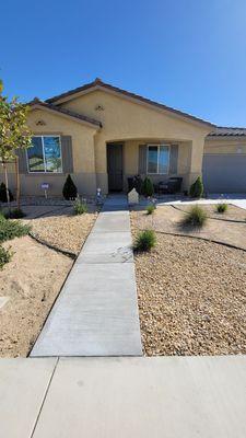 Concrete path to front door