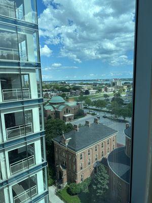 View of the Detroit River from our room