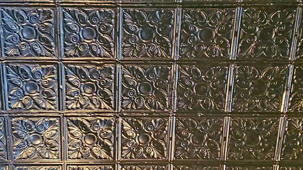 I just love this "tin ceiling" motif at MILLTOWNE GOURMET in Griffin, Georgia!