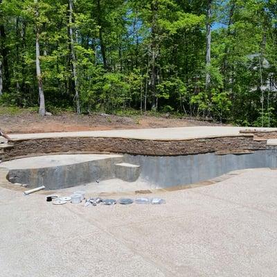 18x36 lagoon pool ready for plaster