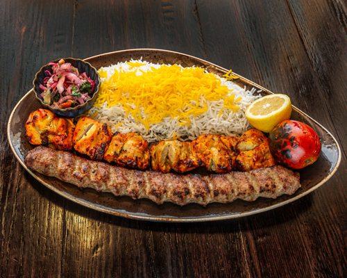 Boneless chicken combo kabob