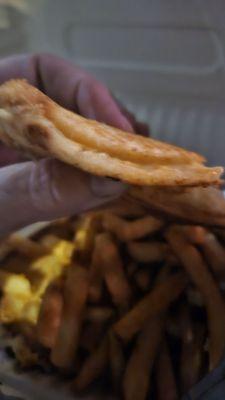 This is my $13 grilled cheese combo - where the french fry is thicker than the sandwich. Buyer beware!