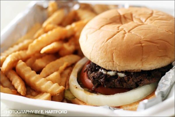 A delicious burger and fries from one of my favorite burger joints, Grandstand.