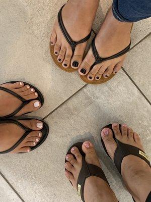 Our pedis done and clean