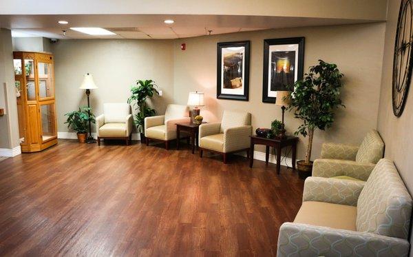 We updated the family room of our St. Benedict & St. Scholastica Memory Care Neighborhood last fall to create a warm, welcoming environment.