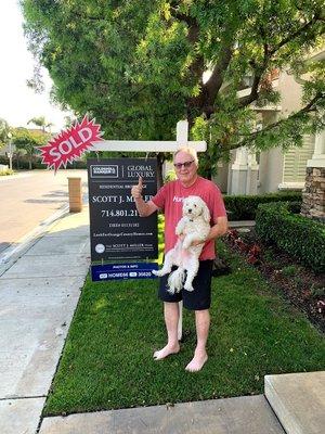 Another happy client and his pup. Real Estate Sold in Huntington Beach, CA