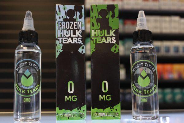 Mighty Vapors:
 Hulk Tears: Sour apple candy, watermelon, berry blend
 Hulk Tears Frozen - Hulk Tears w/ added menthol