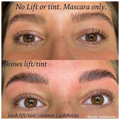 Brow lamination; Lash lift/tint/vitamin LashBotox