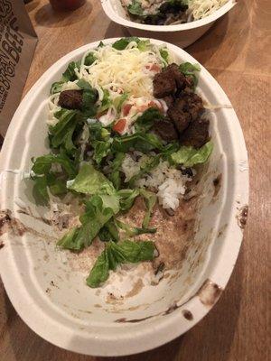 Burrito Bowl (was told this was a normal portion)