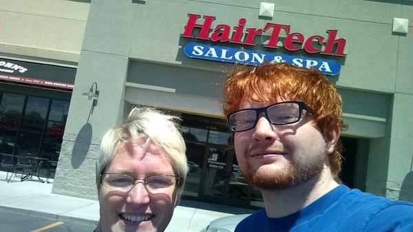 Ed Sheeran gets hair styled @ HairTech by Julie