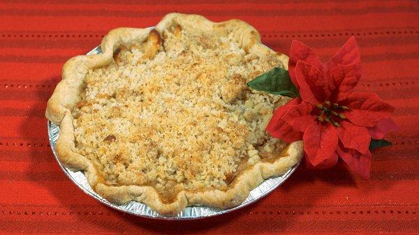 Apple pie with coconut crumb topping