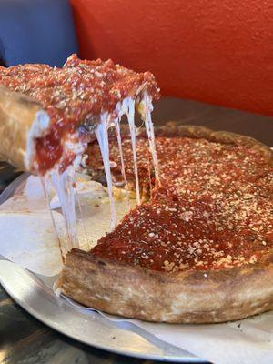 All meat Deep dish pizza, my son liked it.