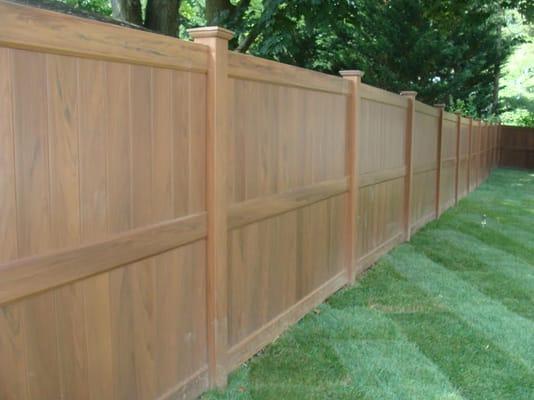 Mocha Walnut PVC fence